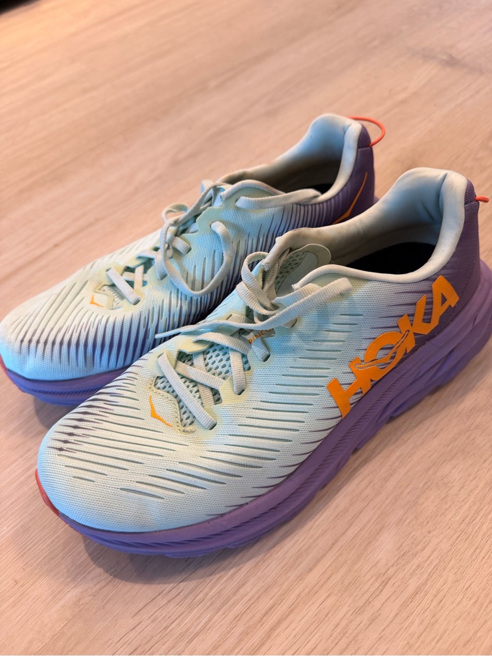 HOKA Light Blue & Purple Running Shoes